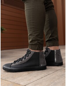 Ombre Pantofi sport pentru bărbați cu elemente contrastante - negru OM-FOTH-0140