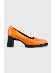 Stoop desirable lanthanum Pantofi cu toc femei portocalii, din piele | 30 articole - GLAMI.ro