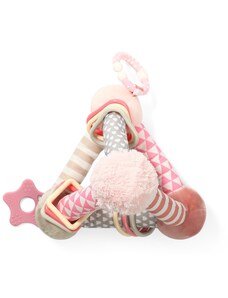 BabyOno Pluș educațional jucărie agățată Piramidă - roz