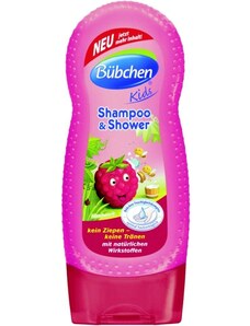 Bübchen - Șampon și gel de duș pentru copii, zmeură - 230ml