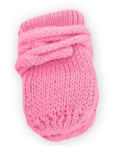 Mănuși tricotate de iarnă bebeluși BABY NELLYS - roz / zmeură