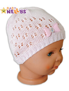 Baby Nellys  pălărie cu fundiță croșetată - cu paiete