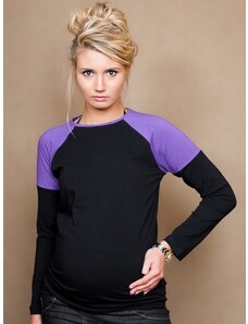 Be MaaMaa Tricou de maternitate / bluză Viva - negru / violet