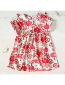 K-Baby Vara elegante pentru copii rochii Animale și copaci - roșu, maro