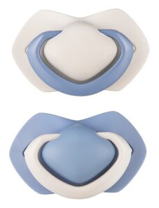 Canpol Babies Set 2 buc simetric suzete din silicon, 0-6 m +, CULOARE PURA albastru