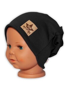 Baby Nellys Fabricat manual Funcțional pentru copii pălărie cu un tiv dublu - negru
