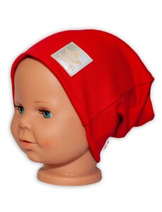 Baby Nellys Fabricat manual Funcțional pentru copii pălărie cu un tiv dublu - roșu