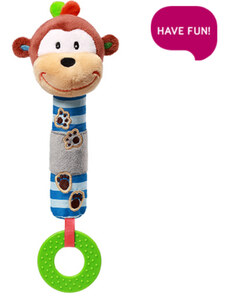 BabyOno Jucărie de plus cu fluieră şi un dentier Maimuţă George