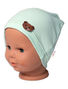 Baby Nellys Pălărie cu coaste ursuleț - mentă