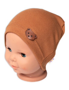 Baby Nellys Pălărie cu coaste ursuleț - maro