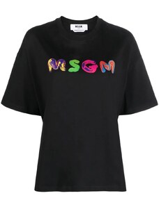 MSGM logo-print round-neck T-shirt - Black
