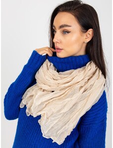 Fashionhunters Creamy viscose scarf with pleats