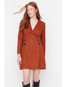 Trendyol Brown Double Breasted Woven Dress