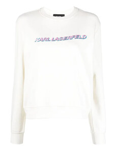 KARL LAGERFELD Hanorac Future Logo Crop Sweatshirt 225W1804 110 off white