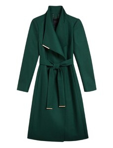 TED BAKER Palton Rose Mid Length Wool Wrap Coat 249306 dk-green