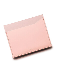 Origin Card holder din piele naturala reciclata, orizontal, roz pudra