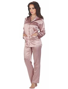 De Lafense Pijama de satin roz Classic