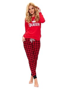 DN Nightwear Pijama lungă de damă Queen roșie