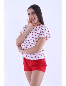 Nelly Pijama de damă Lada 3 inimi roșii