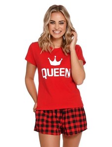 DN Nightwear Pijama scurta de damă Queen roșie