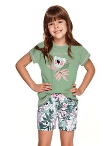 Taro Pijama pentru fete Hanca verde cu koala