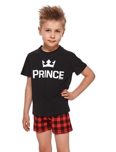 DN Nightwear Pijama scurta pentru băieți Prince negru