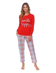 DN Nightwear Pijamale damă Flow roșu smile