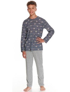 Taro Pijamale pentru băieți Harry dungi gri