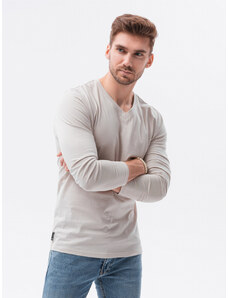 Ombre Clothing Tricou pentru bărbati cu mânecă lungă // L136 - light beige