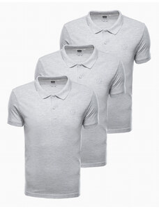 Ombre Clothing Tricou pentru bărbati cu mânecă scurtă // polo - grey 3-pack Z28 V11