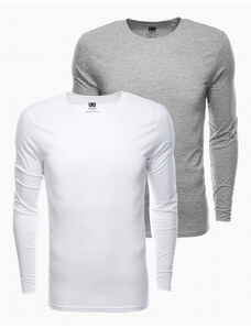 Ombre Clothing Tricou pentru bărbati cu mânecă lungă // mix 2-pack V1 Z43