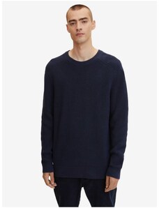 Dark Blue Men's Ribbed Basic Sweater Tom Tailor - Men's