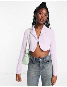 Rebellious Fashion cropped blazer co-ord in purple