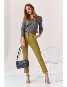FASARDI Elegant trousers with olive trim