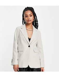 Topshop Petite fitted blazer in pale grey