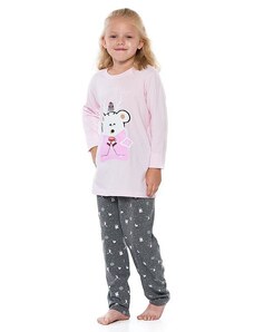 Moraj Pijamale pentru fete Winter roz cu ursuleț
