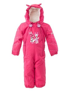Pidilidi salopetă de iarnă pentru fete cu haină de blană, Pidilidi, PD1131-03, roz