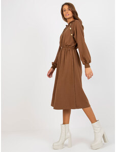 Fashionhunters Brown hoodie dress