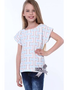 FASARDI Girl's blouse with patterns and bow