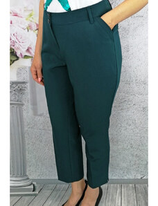 Pantaloni dama din stofa verde cu buzunare - P018