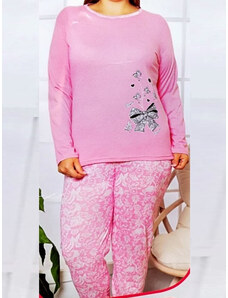 Pijama dama din bumbac roz - PJM09