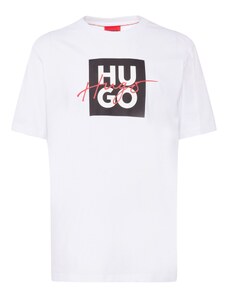 HUGO Tricou 'Dalpaca' roșu / negru / alb