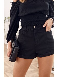 FASARDI Black shorts with cuff