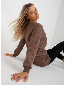 Fashionhunters Basic brown long-sleeved sweatshirt