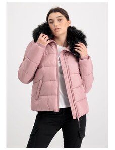 Jachetă ALPHA INDUSTRIES Wmn Hooded Alpha Puffer Pink