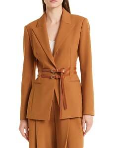 TED BAKER Sacou Hallei Single Breasted Blazer With Leather Belt 264240 camel