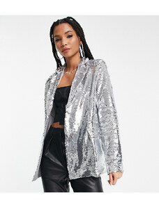 Extro & Vert Tall oversized blazer in silver sequin co-ord