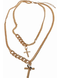 Colier // Urban Classics / Various Chain Cross Necklace gold