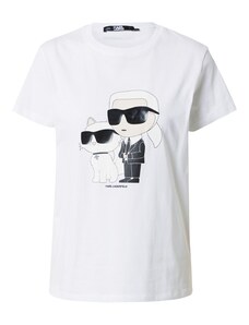 Karl Lagerfeld Tricou 'Ikonik 2.0' crem / negru / alb murdar / alb natural