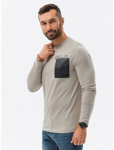 Ombre Clothing Tricou pentru bărbati cu mânecă lungă // L130 - V2 grey